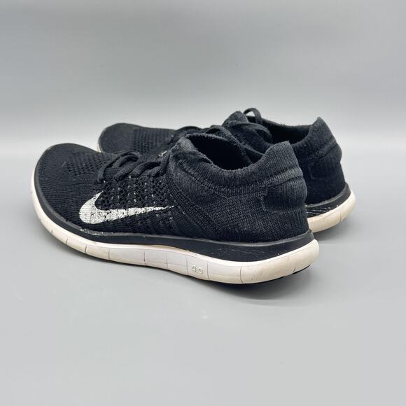 Nike Shoes Womens 7 Black White Free Flyknit 4.0 Minimalist Running Sneakers - Picture 5 of 10